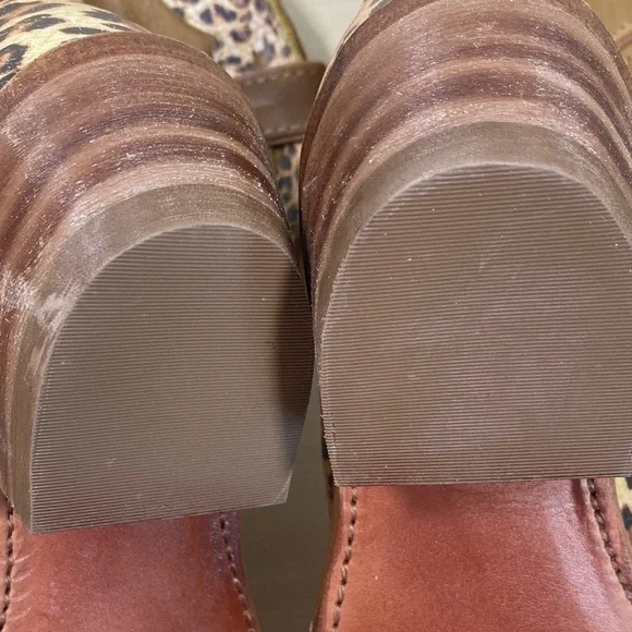 Abilene Boot Co. Tan and Leopard Print Heeled Boots - Picture 8 of 9
